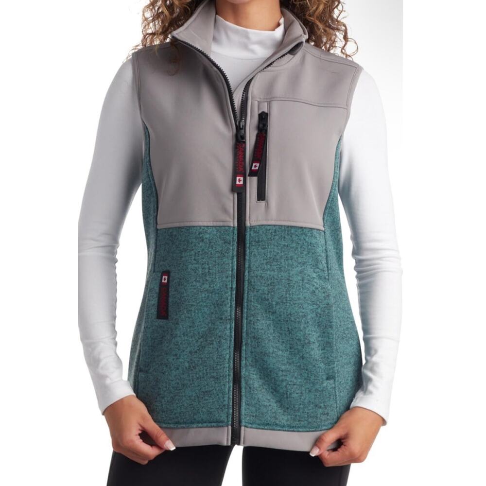 Canada Weather Gear Fleece Performance Vest, Mystic Lake, Women's Small, NWT